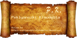 Peklyanszki Klaudetta névjegykártya